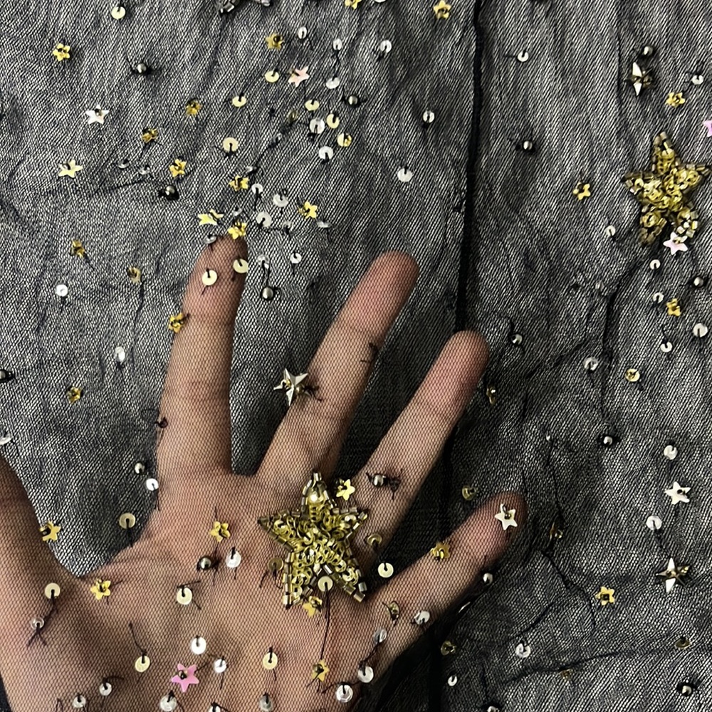 🌸 TOPSHOP Sheer Sequins top - S - Picture 3 of 4